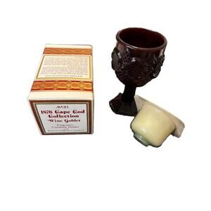 Vintage Avon 1876 Cape Cod Collection Wine Goblets Candlette Holder With Bayberr